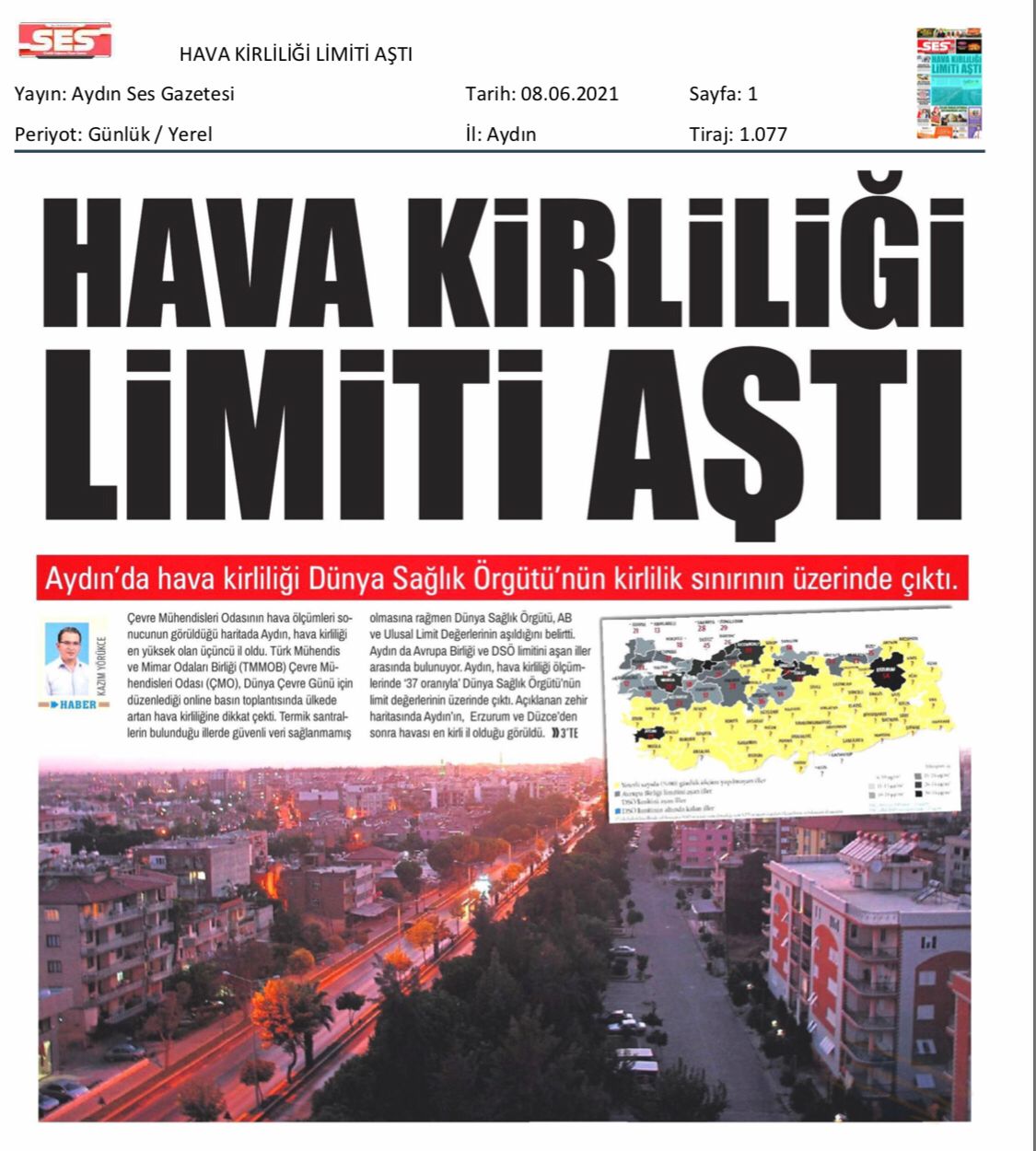 HAVA KİRLİLİĞİ LİMİTİ AŞTIAYDIN SES GAZETESİ)
