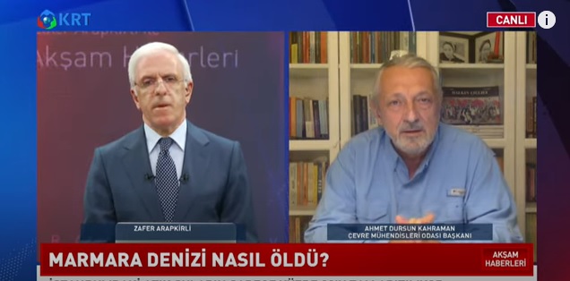TMMOB Çevre Mühendisleri Odası Genel Başkanı KRTkulturTV programında müsilaj sorunu ile ilgili görüşlerini paylaştı